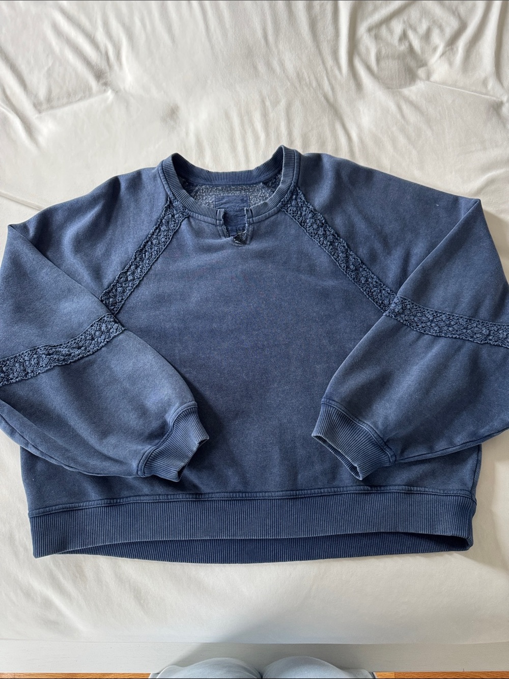 aerie Lace-Trim Crew Sweatshirt